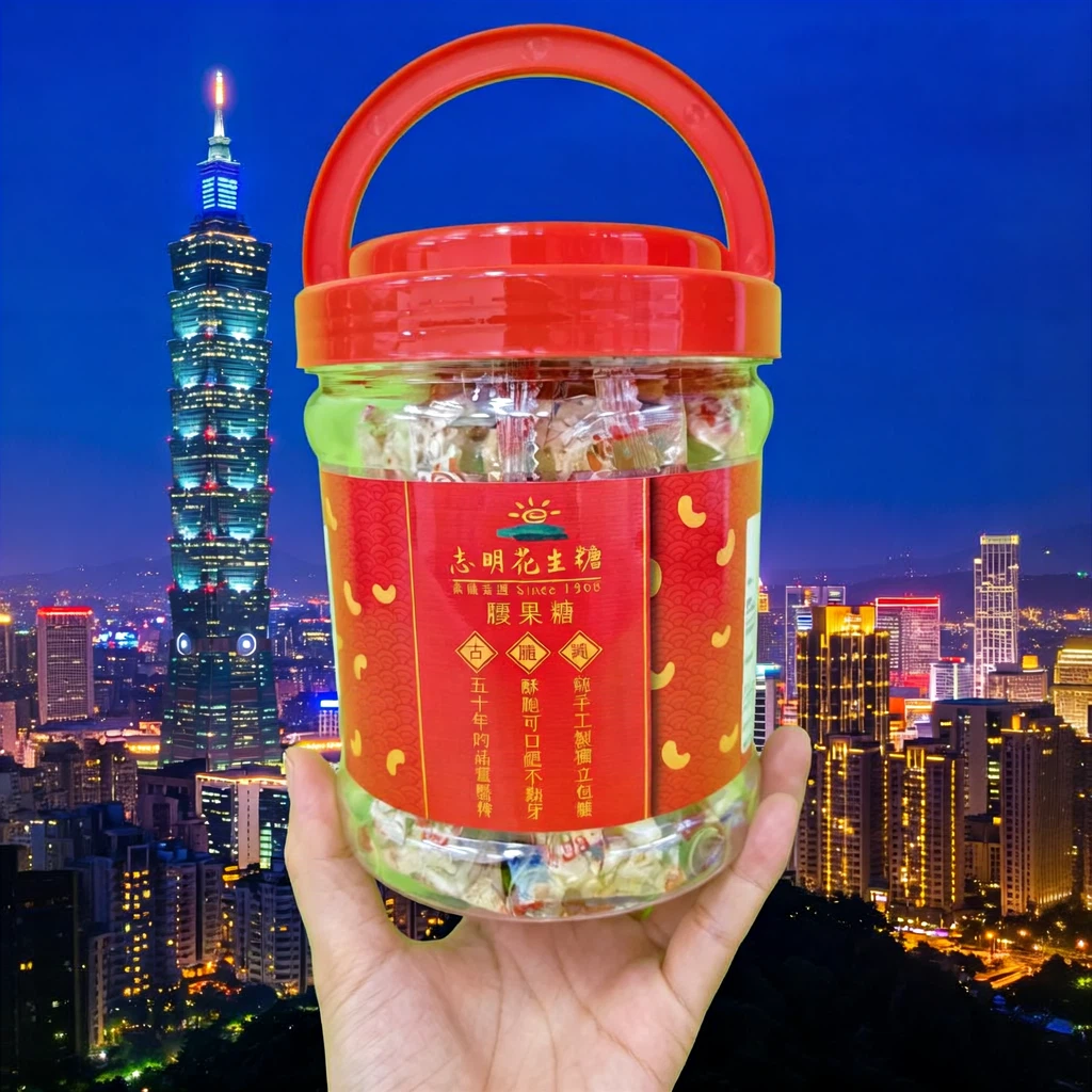 💯罐裝家庭組💯正港台灣味👍志明花生糖~《台灣百大伴手禮》多種口味可選每片都是獨立包裝喔👉一口嘎嘣脆好吃停不了
